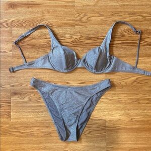 Shimmering Gray Bikini Bottoms